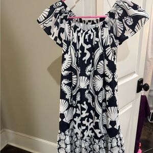 Crown and Ivy women’s nautical off the shoulder dress size small EUC